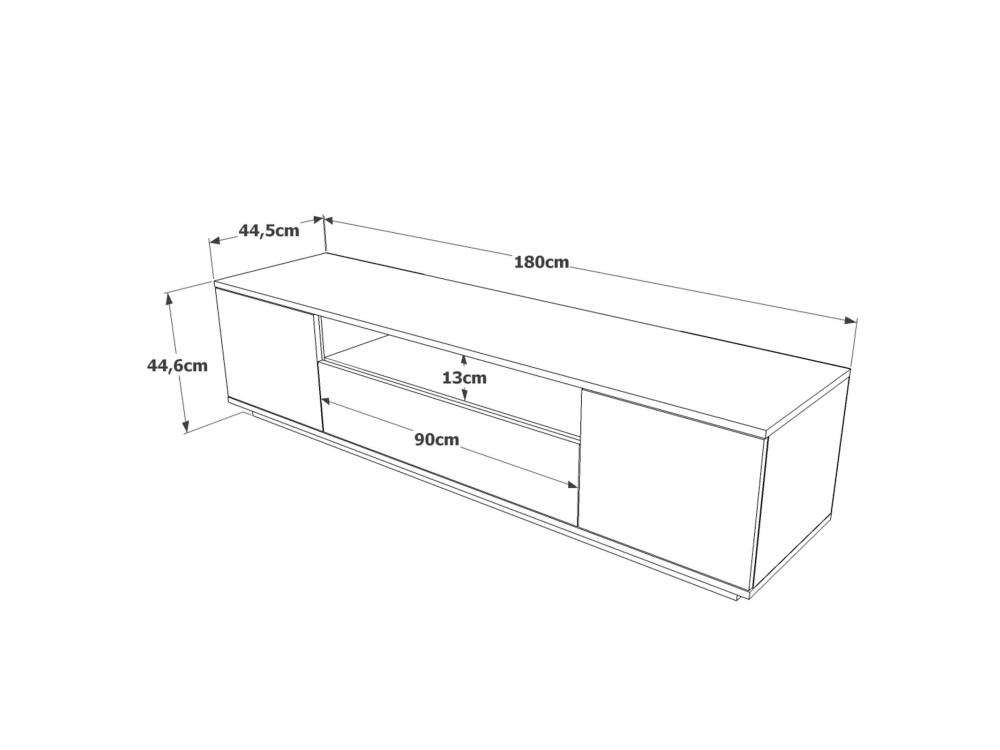 Drewniana podstawa pod telewizor FR7 - 180 x 44 x 44 cm - Sosna atlantyckaAntracyt