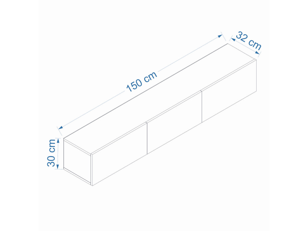 Drewniana podstawa pod telewizor "West" - 150 x 32 x 30 cm - sosna biała atlantycka