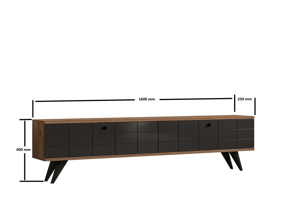 Drewniana podstawa pod telewizor "Alberi" - 160 x 25 x 35 cm - Antracytowy szary