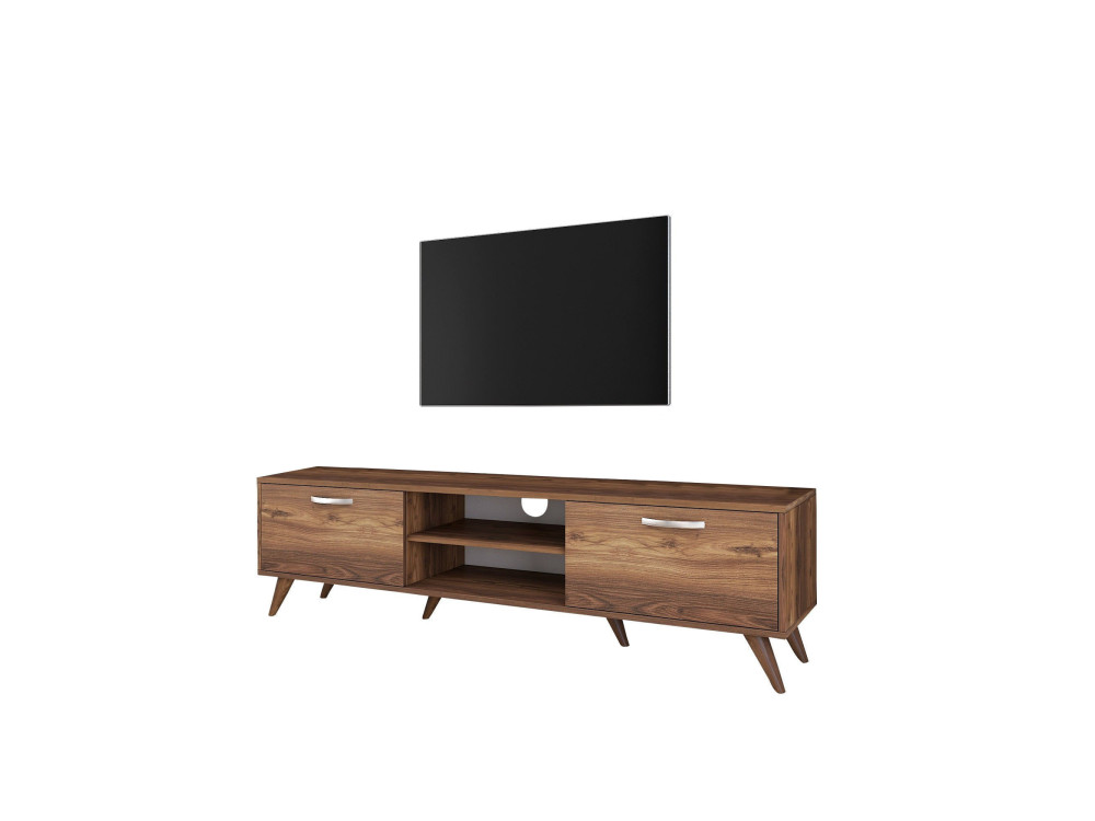 Drewniany stojak na telewizor "Atik" - 180 x 35 x 48 cm - Brązowy