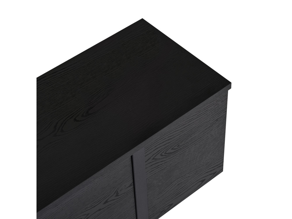 Drewniana podstawa pod telewizor "Onera" - 180 x 30 x 50 cm - Czarny / Czarne drewno