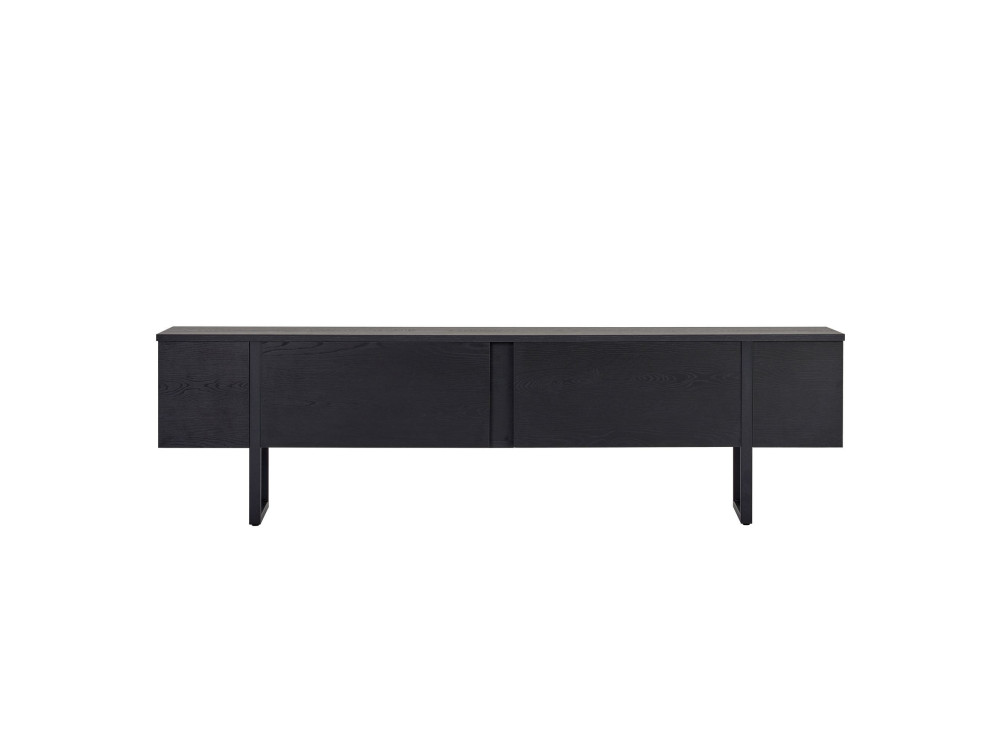 Drewniana podstawa pod telewizor "Onera" - 180 x 30 x 50 cm - Czarny / Czarne drewno