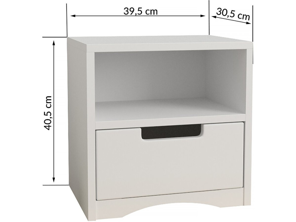 Stolik nocny dla dzieci "Classic" -40,5 x 39,5 x 30,5 cm- Biały