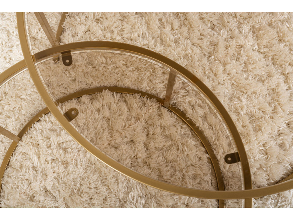 Zestaw 2 metalowych stolików kawowych "Aurum" - 80 x 80 x 43 cm - Złoty brąz