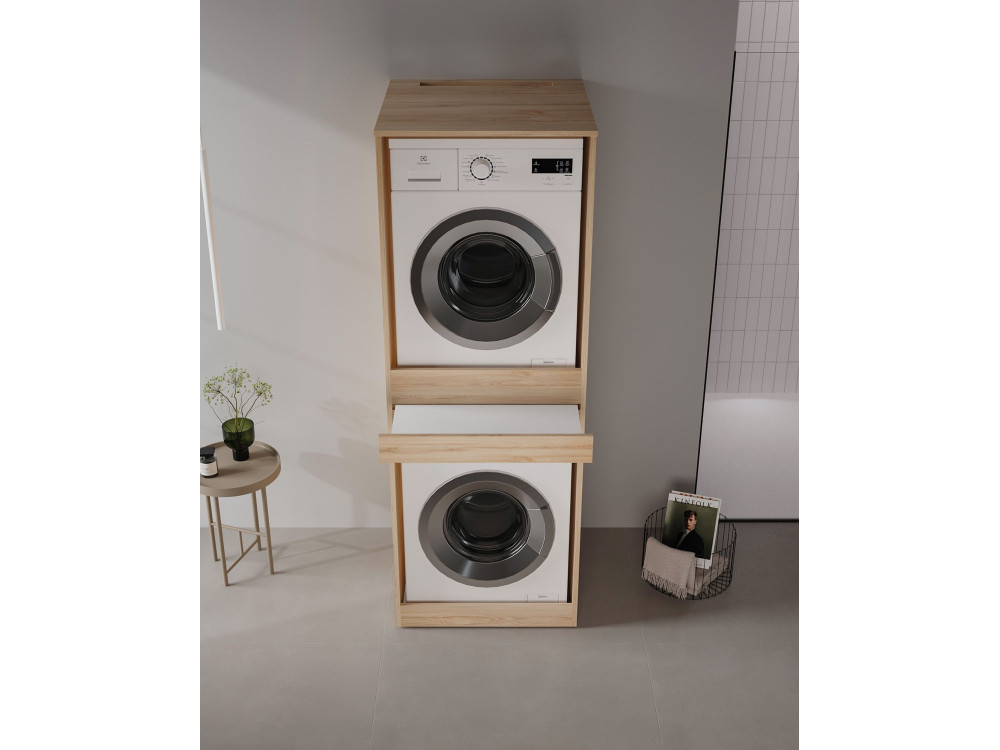 Szafka pod pralkę „Linfa 70” – 70 x 73 x 193 cm – dąb
