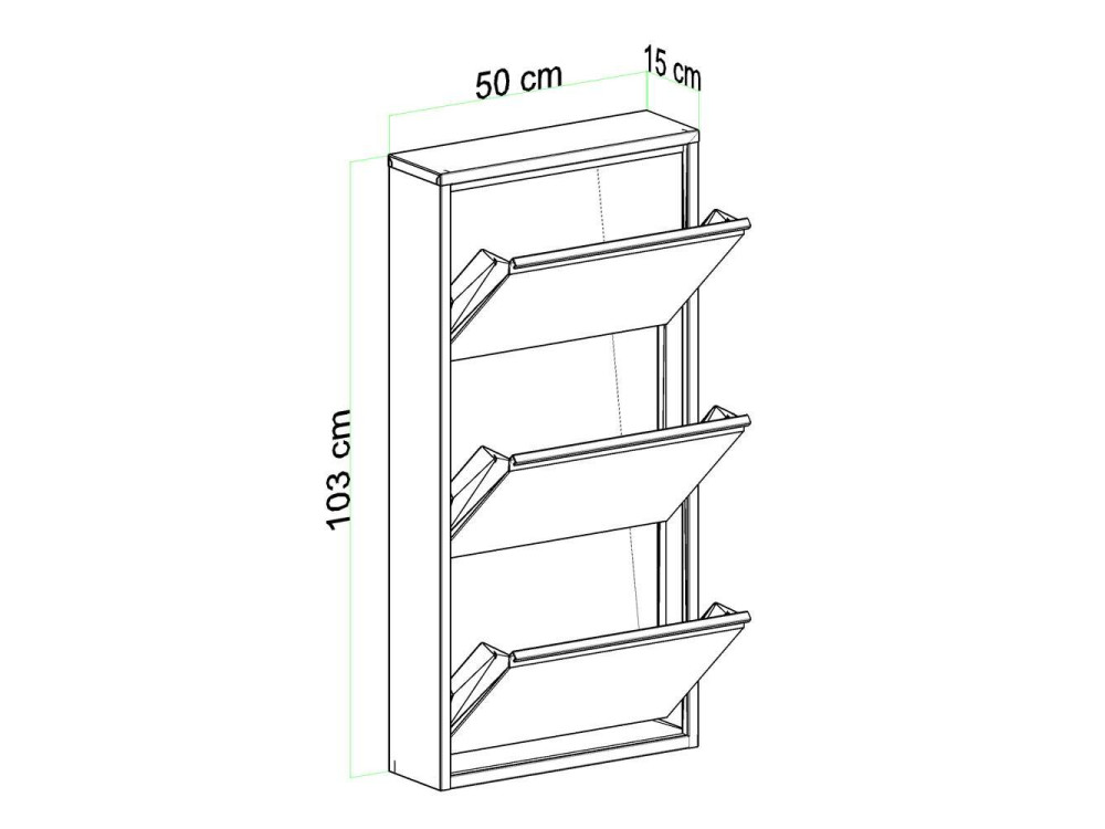 Metalowa szafka na buty "Luna" - 50 x 15 x 103 cm - Biały