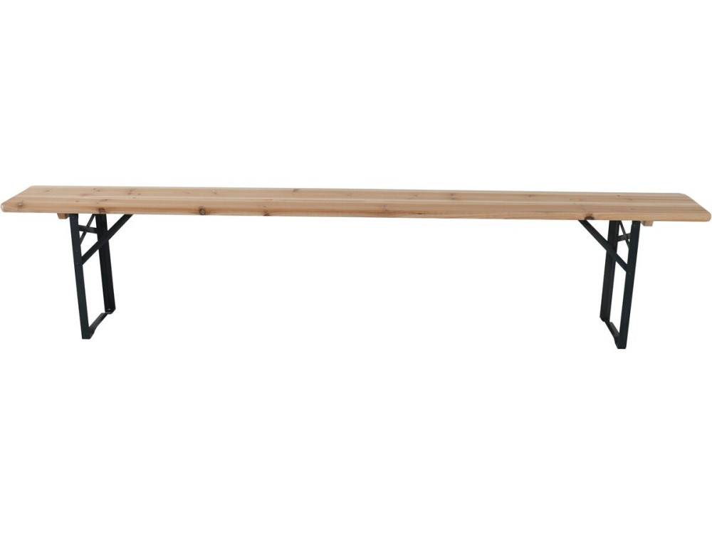 Składany stół ogrodowy "Lisbon" z 2 ławkami - 218 x 59,5 x 75 cm - Brązowy