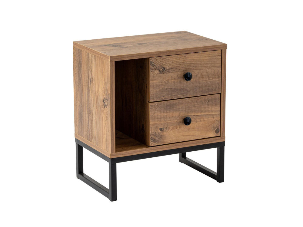 Drewniana szafka nocna "Glimmer" - 45 x 29 x 50 cm - Atlantic PineBlack