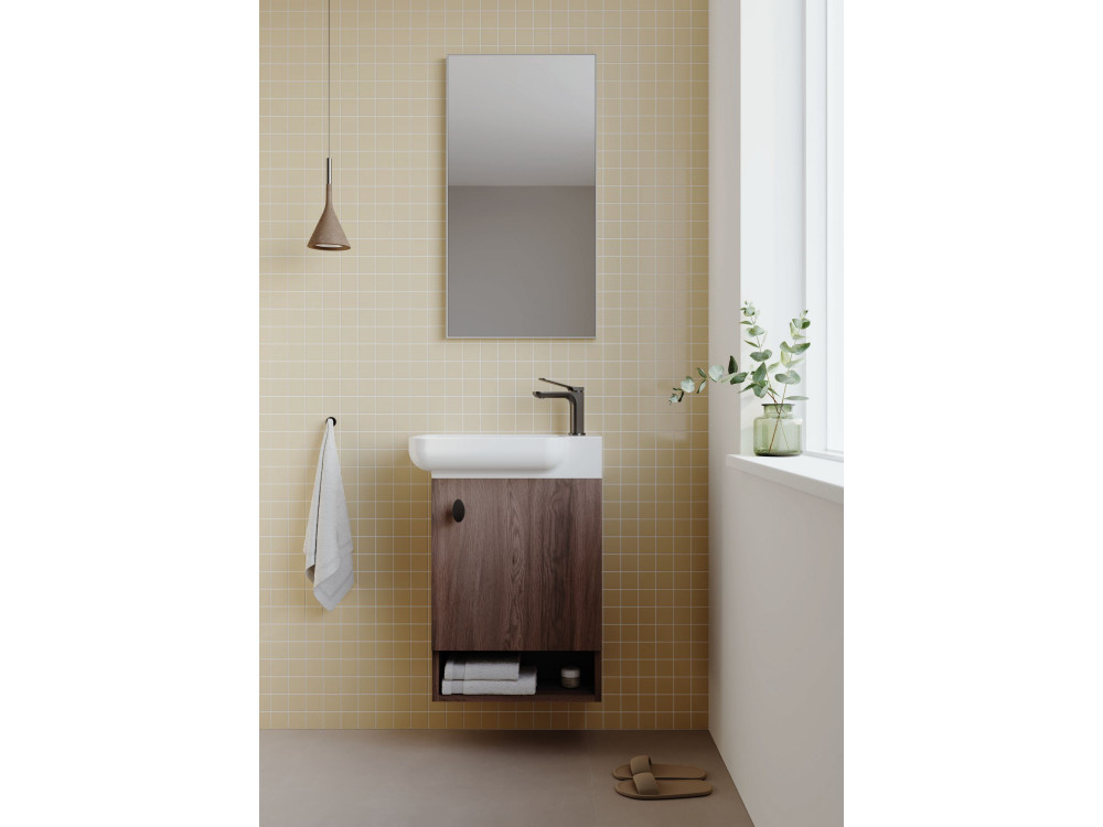 Dekoracyjne lustro drewniane „Begonya 45” – cm – chrom