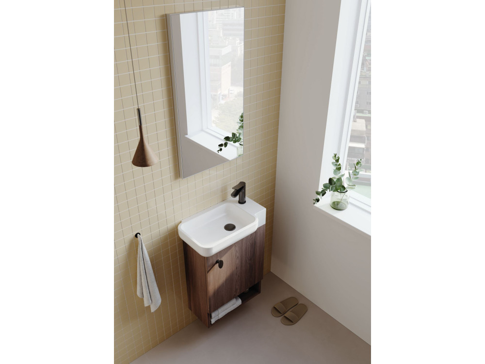 Dekoracyjne lustro drewniane „Begonya 45” – cm – chrom