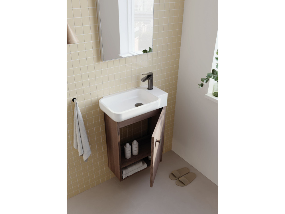 Dekoracyjne lustro drewniane „Begonya 45” – cm – chrom
