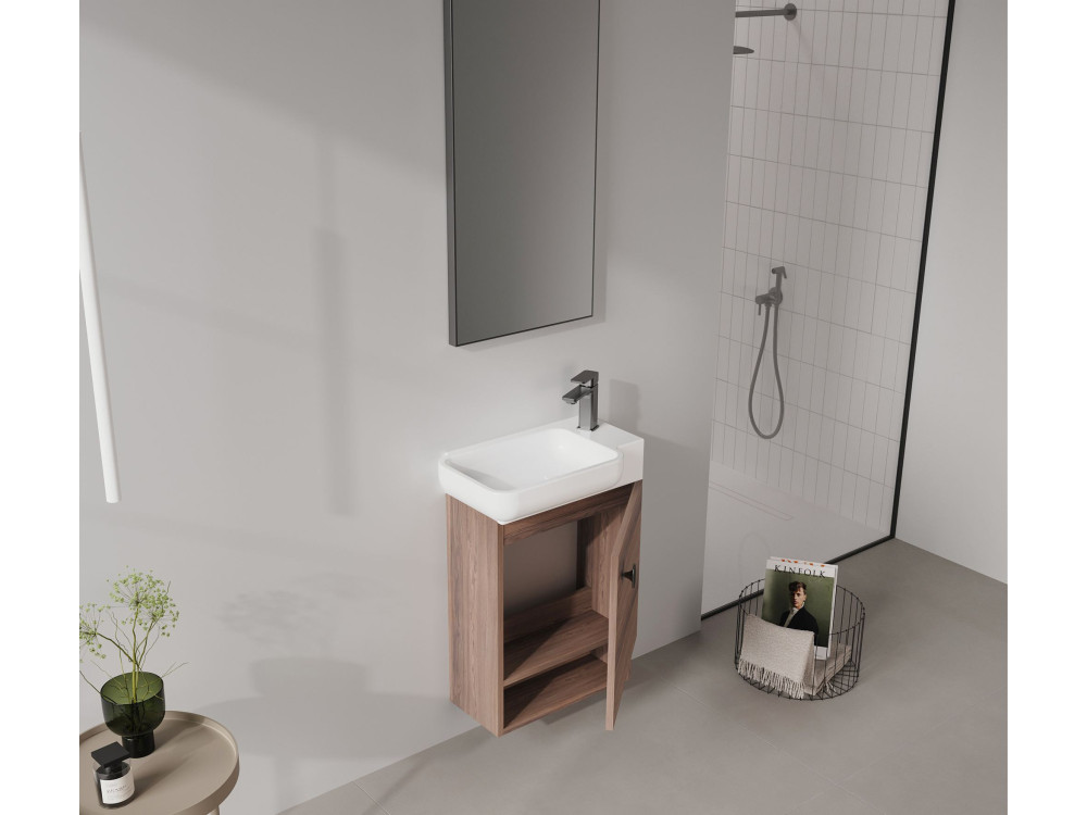 Dekoracyjne lustro drewniane „Begonya 45” – cm – chrom