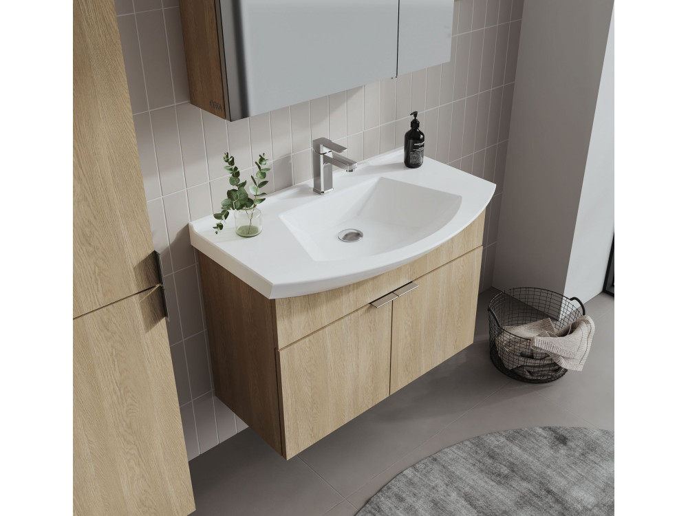 Szafka pod umywalkę „Purus 80” – 80 x 50 x 58 cm – dąb Sonomo