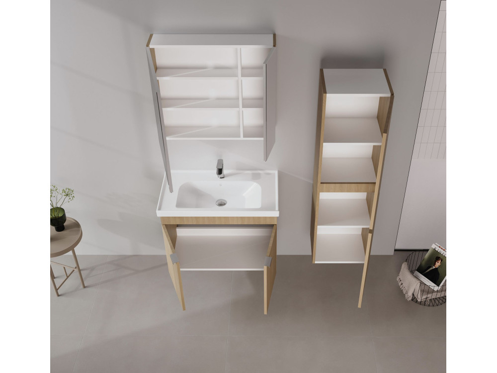 Szafka pod umywalkę „Desna 80” – 80 x 45 x 58 cm – dąb Sonomo