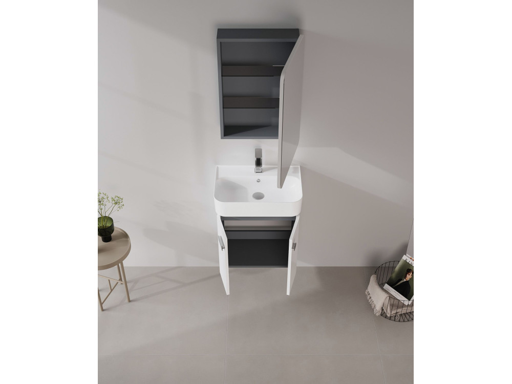 Szafka pod umywalkę „Orbit 55” – 55 x 38 x 62 cm – biała