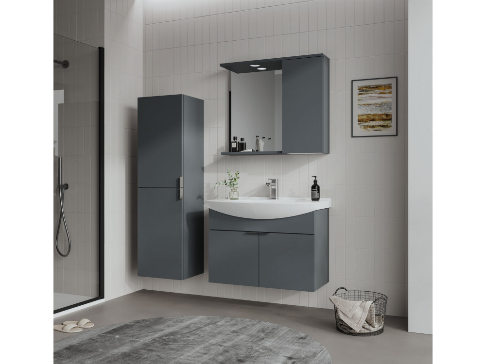 Szafka pod umywalkę „Purus 80” – 80 x 50 x 58 cm – matowy antracyt