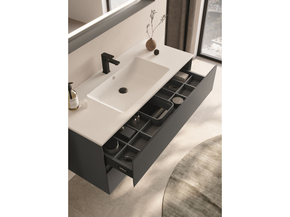 Szafka pod umywalkę „Nest 121 v2” – 121 x 51 x 55 cm – matowy antracyt