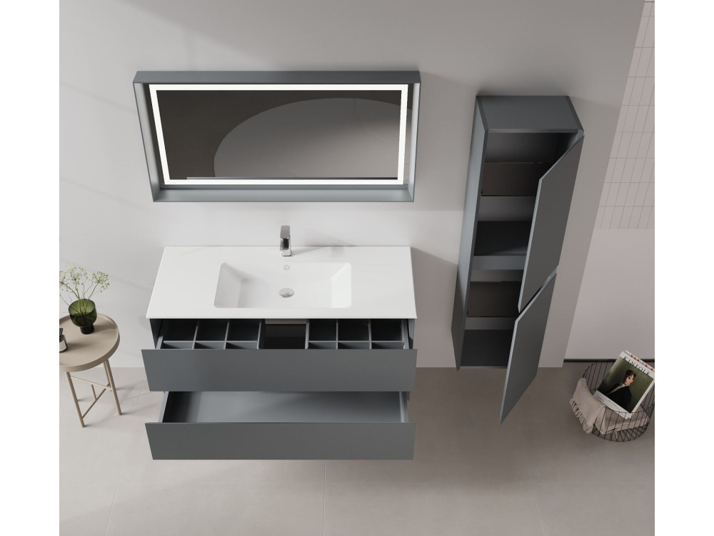 Szafka pod umywalkę „Nest 121 v2” – 121 x 51 x 55 cm – matowy antracyt