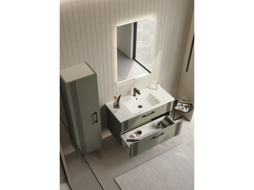 Szafka pod umywalkę „Bari 100 v2” – 100 x 45 x 55 cm – matowa zieleń