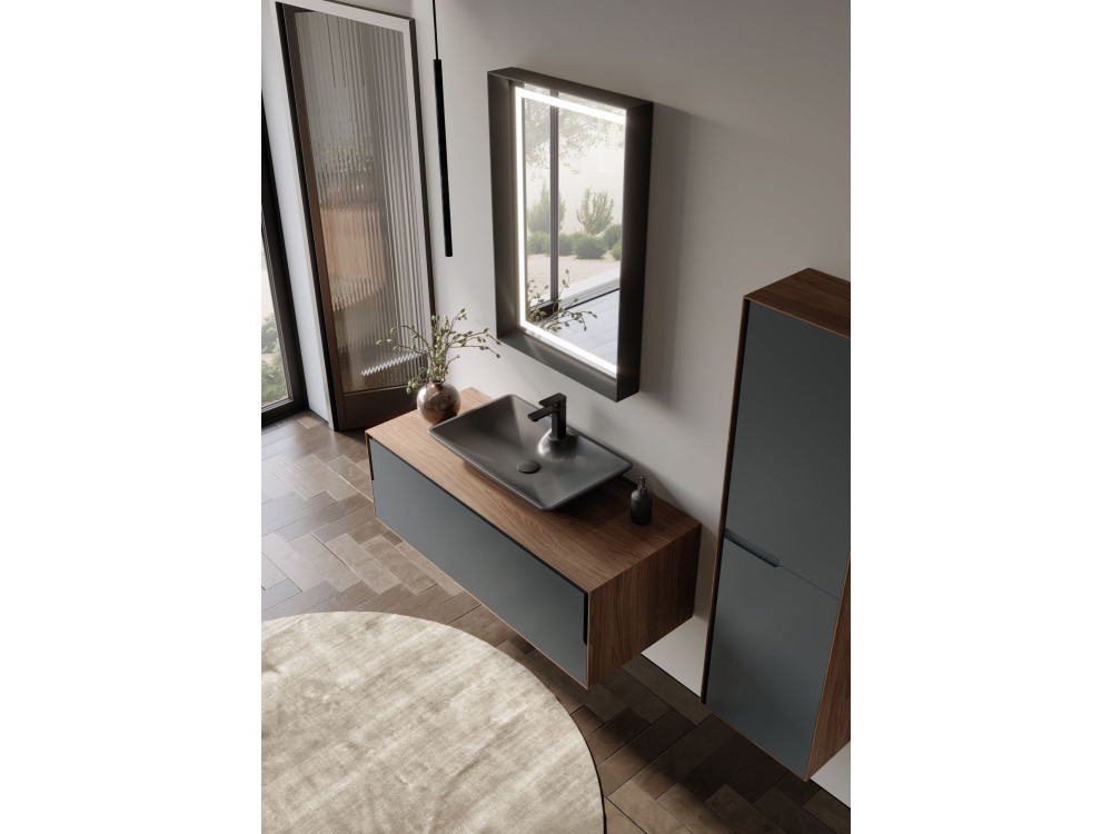 Szafka pod umywalkę „Craft 120” – 120 x 50 x 40 cm – orzech / antracyt