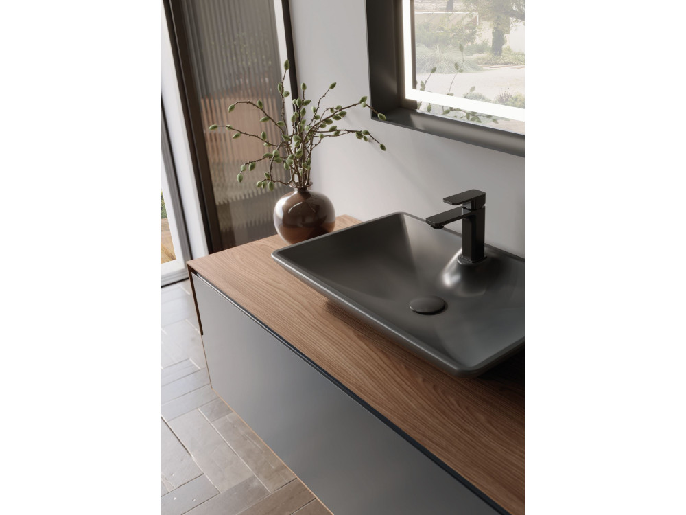Szafka pod umywalkę „Craft 120” – 120 x 50 x 40 cm – orzech / antracyt