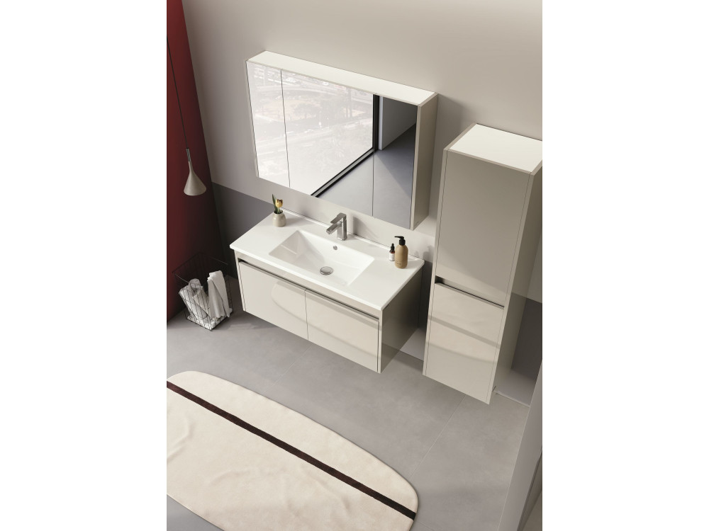 Szafka łazienkowa z lustrem „Arno 100” – 100 x 16 x 66 cm – Cashmere