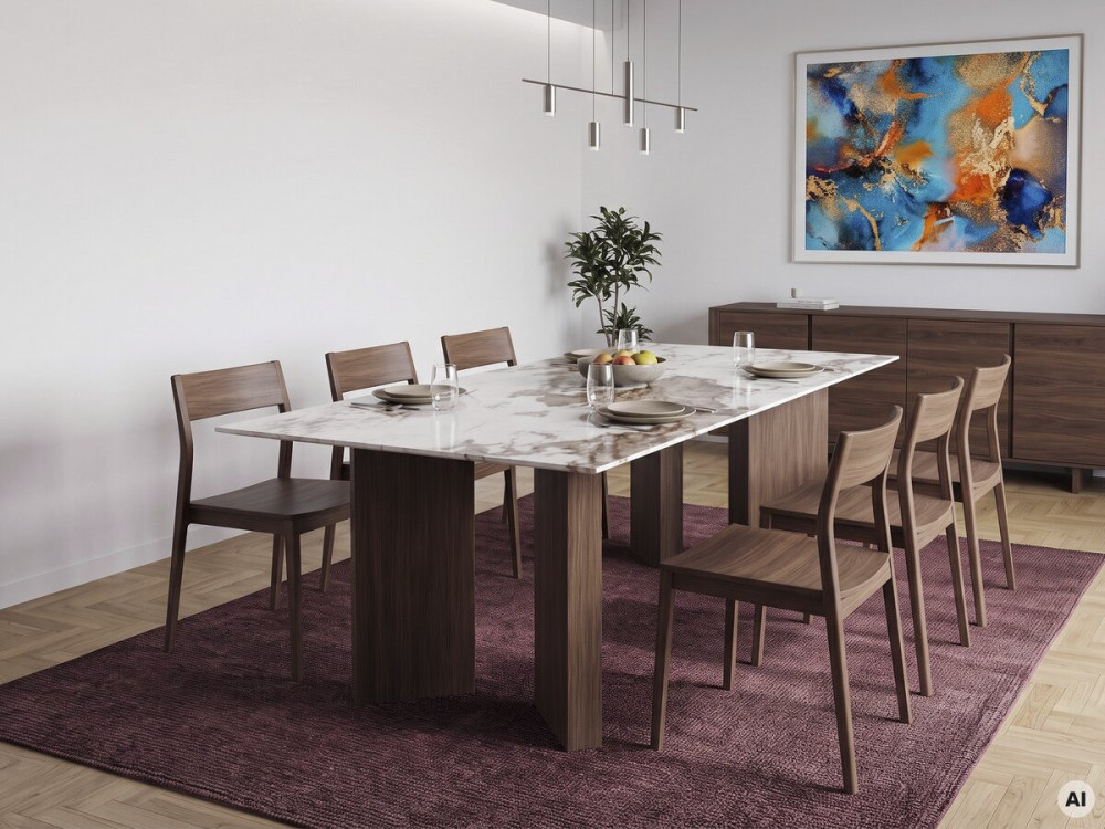 Stół jadalny z ceramiki – 180 cm – „Elma” – 8 miejsc – brązowy