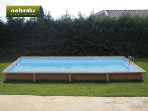 Zestaw basenowy z betonu drewnopodobnego "Naturalis" - 7,5 x 3,24 x 1,40 m