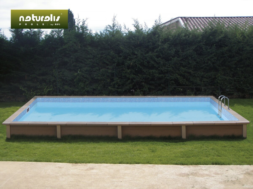 Zestaw basenowy z betonu drewnopodobnego "Naturalis" - 7,5 x 3,24 x 1,40 m
