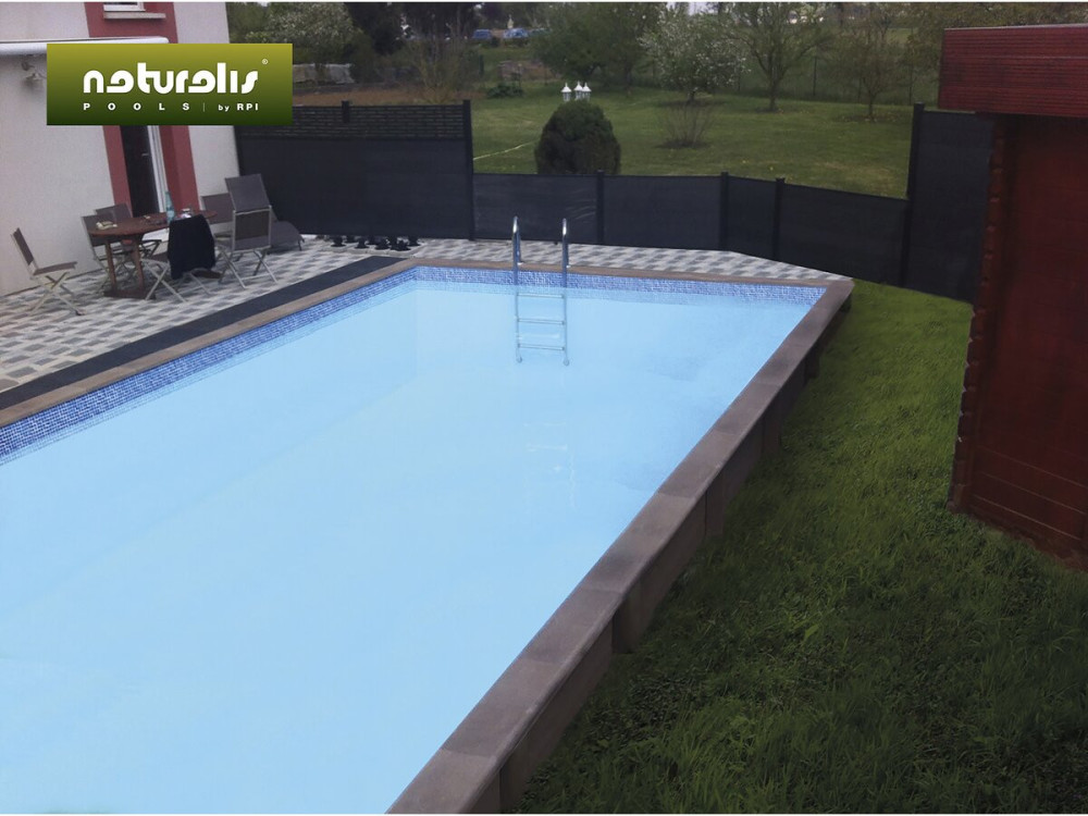 Zestaw basenowy z betonu drewnopodobnego "Naturalis" - 7,5 x 3,24 x 1,40 m