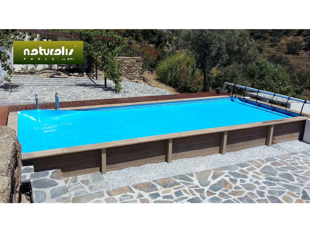 Zestaw basenowy z betonu drewnopodobnego "Naturalis" - 7,5 x 3,24 x 1,40 m