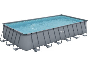 Piscine tubulaire grise - "LUDO 5" - 7,32 x 3,66 x 1,32 m - bez filtracji