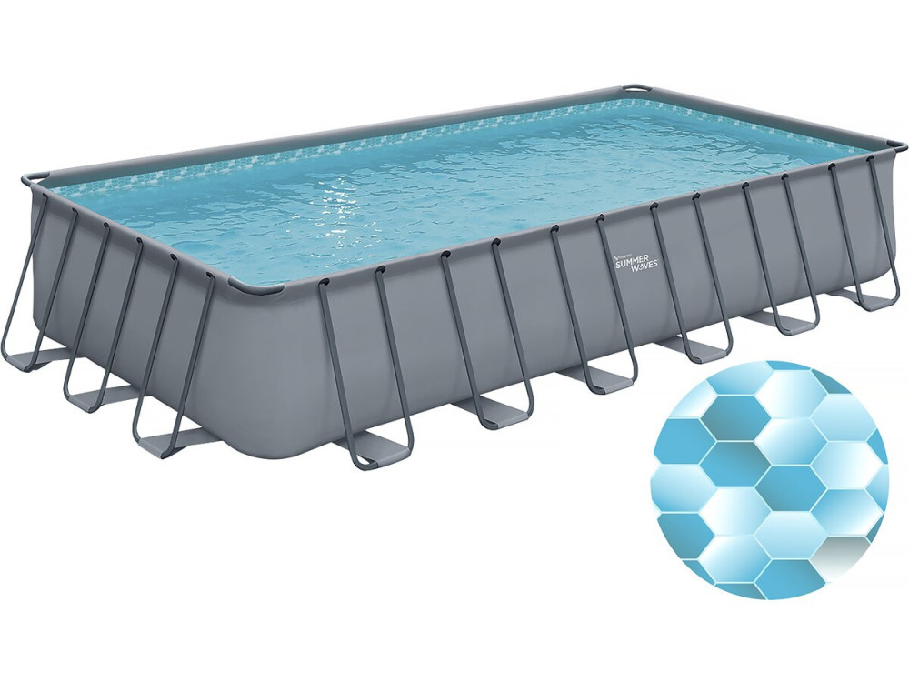 Piscine tubulaire grise - "LUDO 5" - 7,32 x 3,66 x 1,32 m - bez filtracji