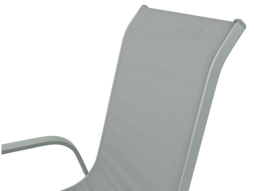 Krzesło ogrodowe aluminiowo-tekstylne „Porto” - Phoenix - Jasnoszare - Zestaw 2 szt.