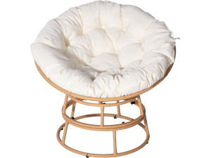 Fotel Papasan do użytku wewnętrznego/zewnętrznego w stylu loveuse "Bali" - Ø91cm - Beżowy
