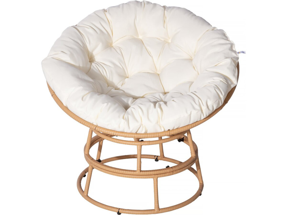 Fotel Papasan do użytku wewnętrznego/zewnętrznego w stylu loveuse "Bali" - Ø91cm - Beżowy