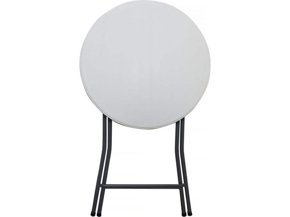 Wysoki skladany stolik plastikowy Ø 80 cm „Lili” - bialy