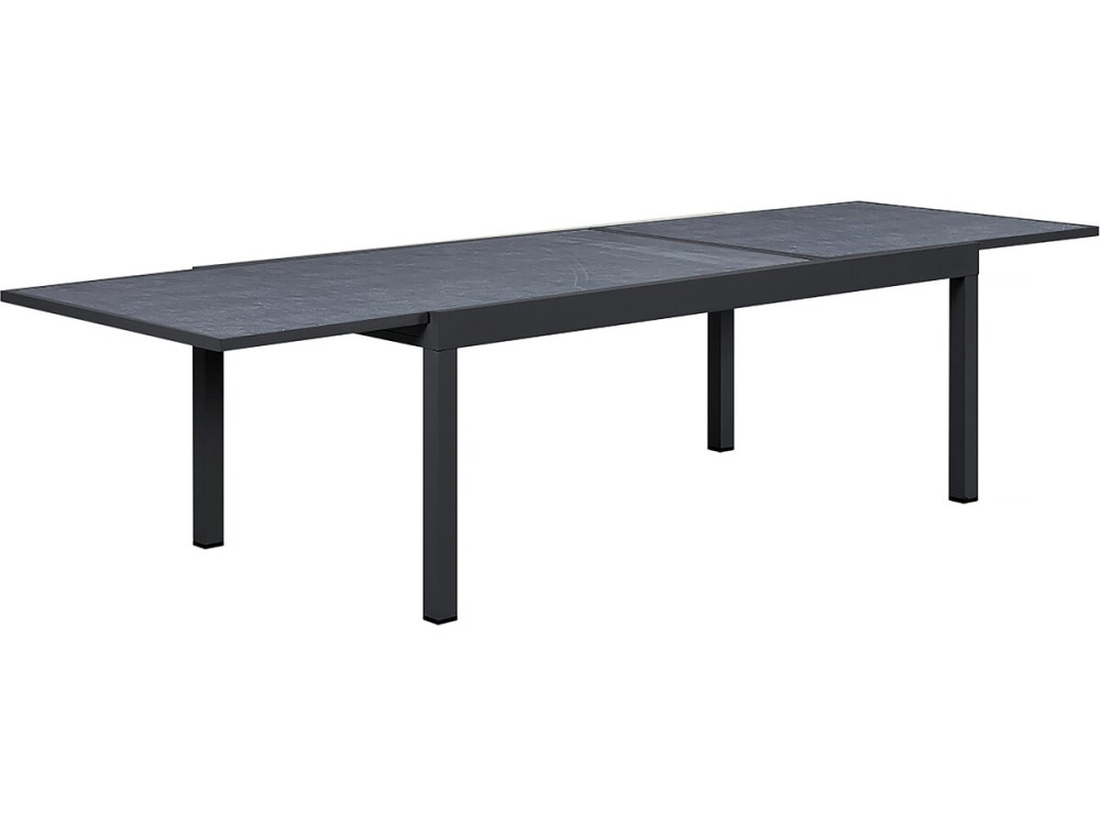 Rozkładany aluminiowy stół ogrodowy "Lagos" - 200/320 x 105 x 76 cm - Czarny