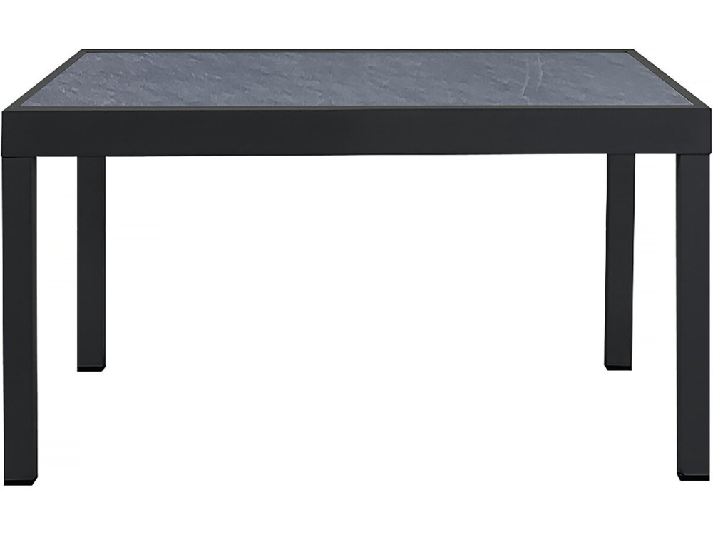 Rozkładany aluminiowy stół ogrodowy "Lagos" - 140/280 x 90 x 76 cm - Czarny