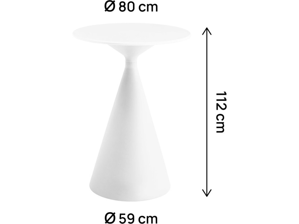 Stół ogrodowy bistro ⌀80 cm "Néora" - Biały
