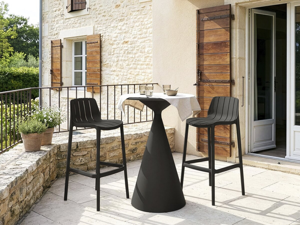 Stół ogrodowy bistro ⌀80 cm "Néora" - Czarny