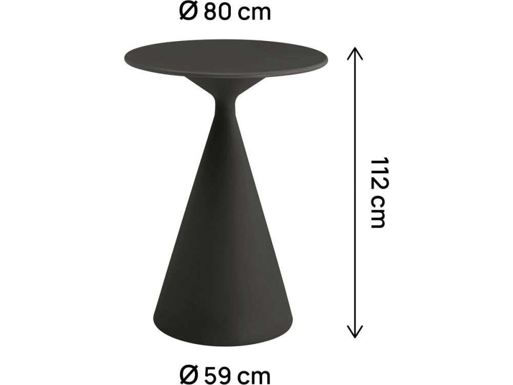 Stół ogrodowy bistro ⌀80 cm "Néora" - Czarny