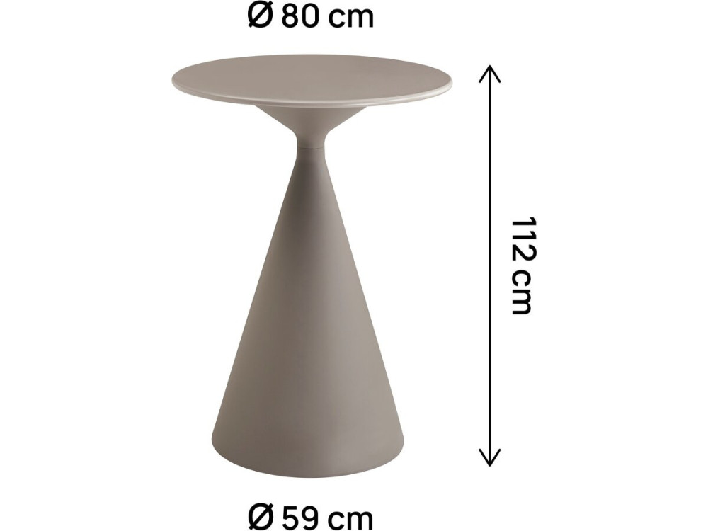 Stół ogrodowy bistro ⌀80 cm "Néora" - Taupe