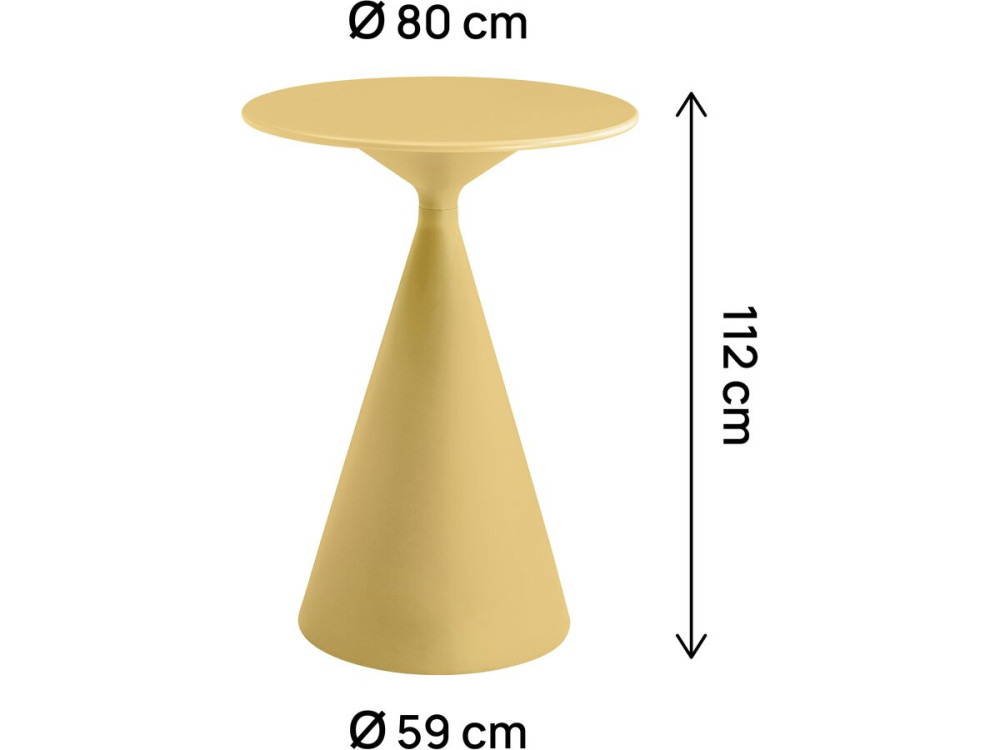 Stół ogrodowy bistro ⌀80 cm "Néora" - Żółty
