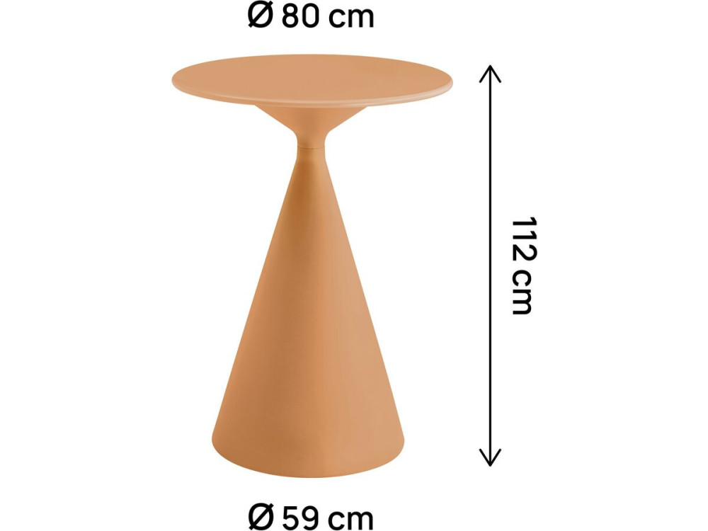 Stół ogrodowy bistro ⌀80 cm "Néora" - Pomarańczowy