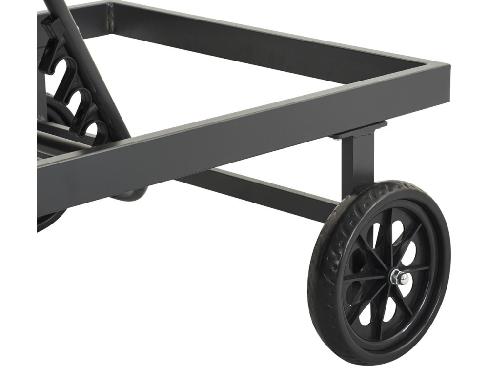Pikowany leżak z tekstylenu i aluminium "Bella" - Phoenix - Ciemnoszary