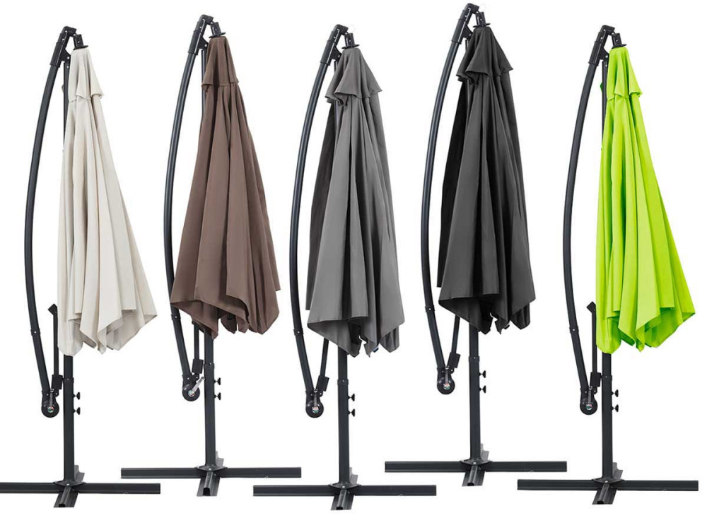 Parasol ogrodowy "Ilios" aluminiowy obrotowy  - Okrągły - Ø 3 m - Szary