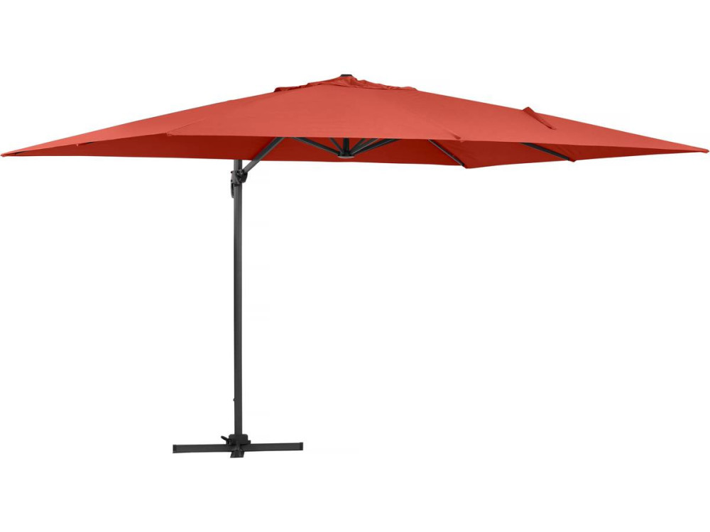Parasol ogrodowy "Sun 4" z boczną nogą - Aluminiowy - Kwadratowy - 3 x 4 m - Czerwony
