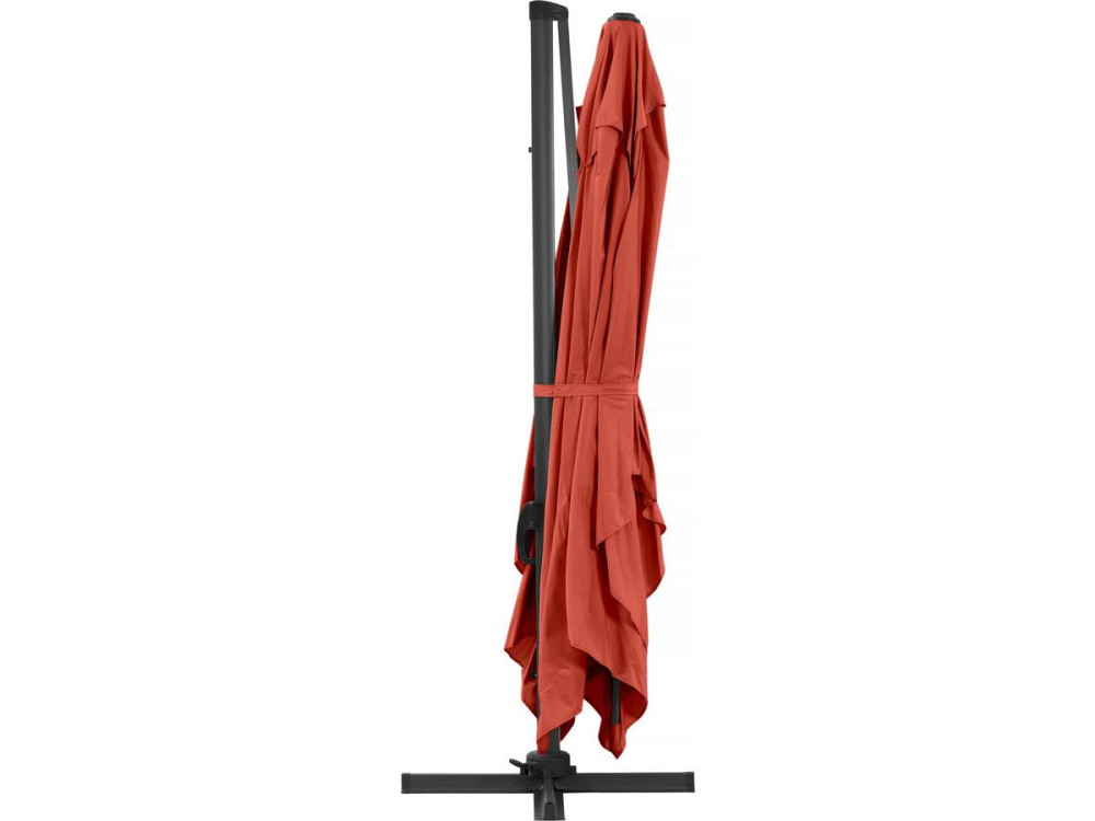 Parasol ogrodowy "Sun 4" z boczną nogą - Aluminiowy - Kwadratowy - 3 x 4 m - Czerwony