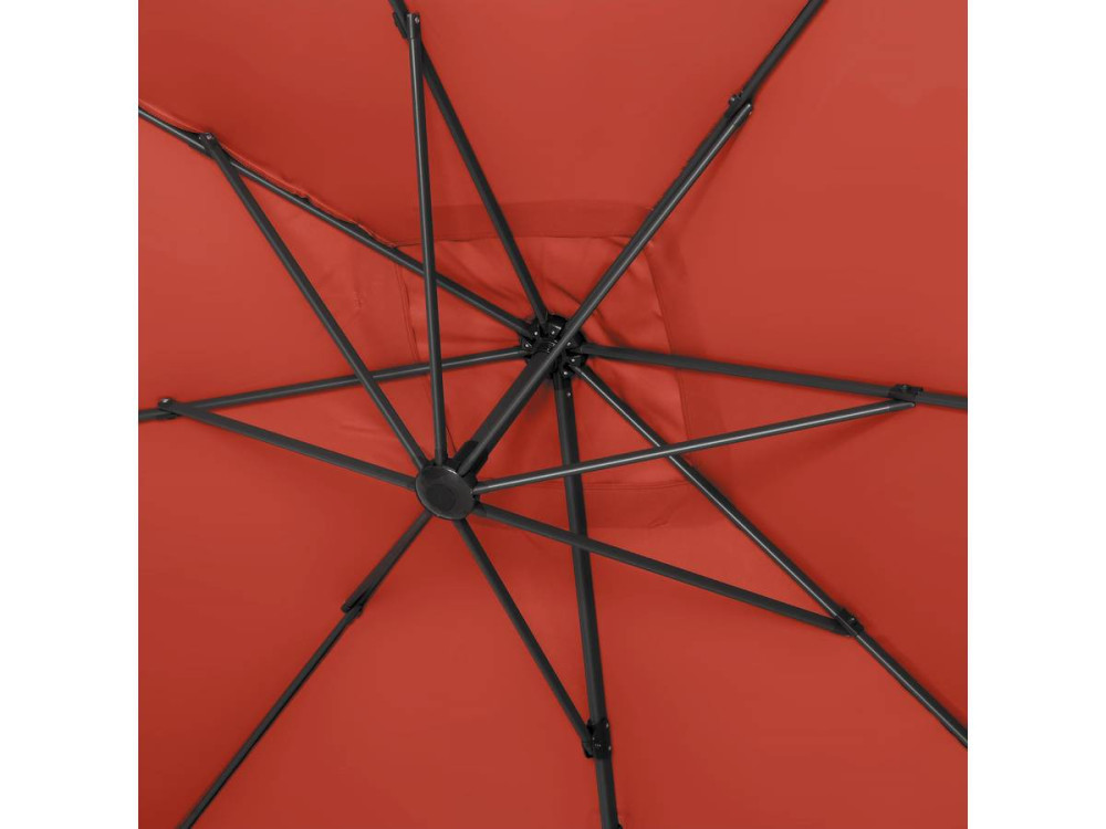 Parasol ogrodowy "Sun 4" z boczną nogą - Aluminiowy - Kwadratowy - 3 x 4 m - Czerwony